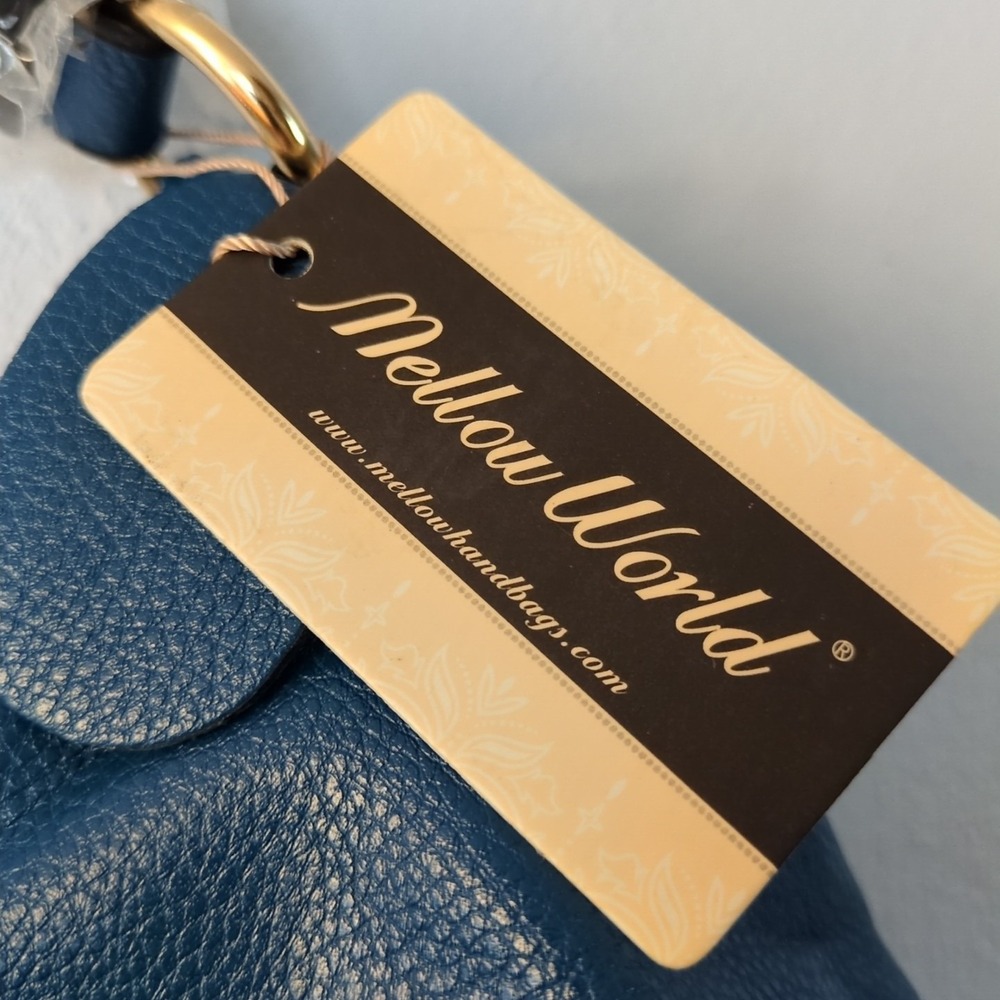 Mellow World Purse Womens Blue L Tote Handbag Zip Close‎ Clasp Single Strap NEW - Picture 3 of 8